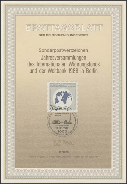 ETB 12/1988 Internationaler Währungsfonds, Weltkarte