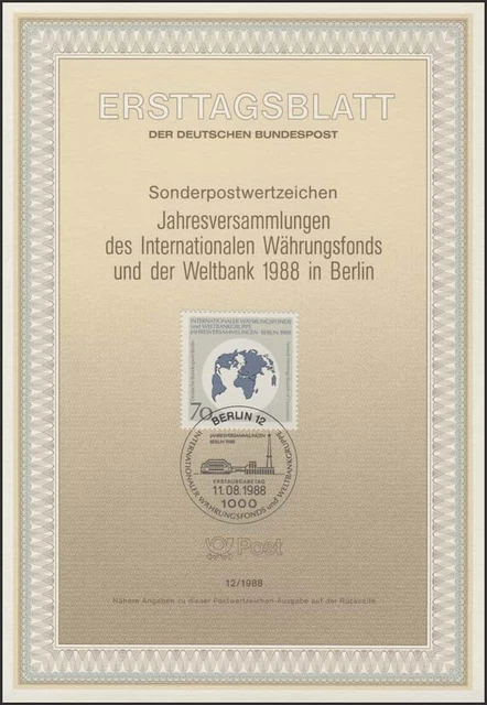 ETB 12/1988 Internationaler Währungsfonds, Weltkarte