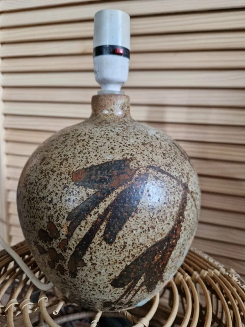Vintage Retro Stoneware Studio Pottery Lamp Base Mid Century Design