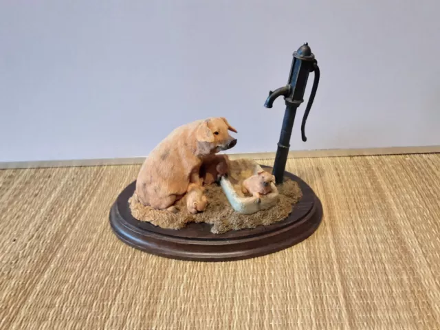 Country Artists CA 580 Pig With Water Pump Hand Crafted In England