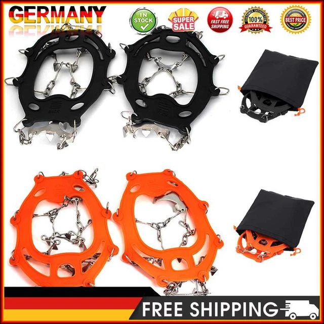 1Pair Shoe Claws Anti Slip 13-tooth Ice Gripper Boots Cover for Outdoor Hiking