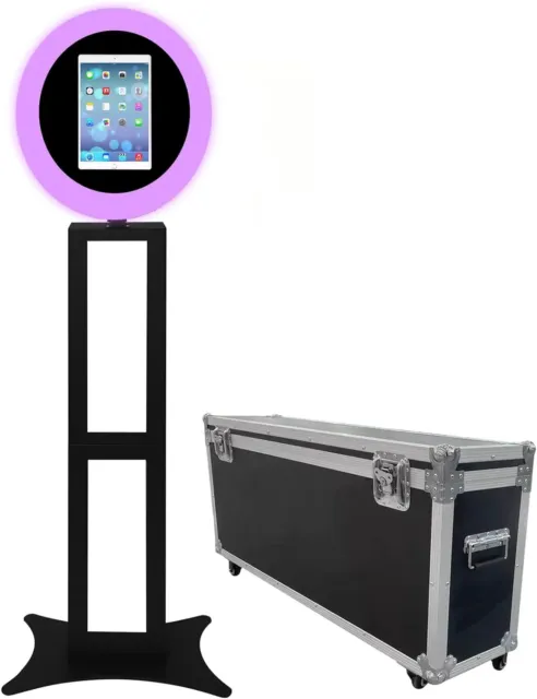 iPad Photo Booth Split-screen Style Selfie Machine for 12.9" iPad w/ Flight case