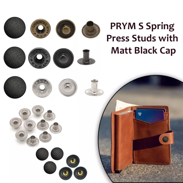 PRYM 4GB Small S Spring Press Studs Plastic Cap Snap Fasteners DIY Crafts Jacket