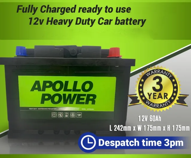 AP Equivalent of Lion MF55457 075 Car Battery 3 Years Warranty 60Ah 540cca