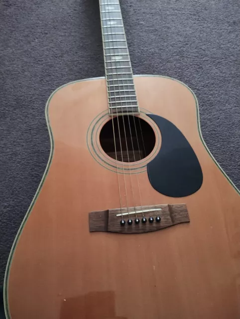 Harmony H6860 Acoustic Guitar In Hard Case. Early 80's Korean.