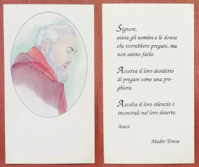 Santino Holy Card: Padre Pio da Pietrelcina