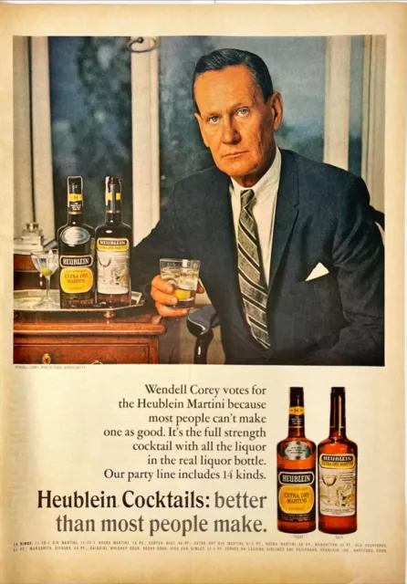 Heublein Cocktails Vintage Print Ad 1967 Life Magazine Advertisement
