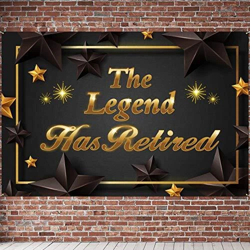 The Legend Has Retired Backdrop Banner - Retirement Party Decorations...