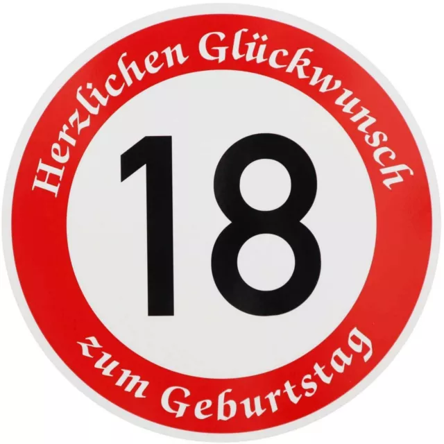 18 GEBURTSTAG VERKEHRSZEICHEN Verkehrsschild Geburtstagschild 18 Schild