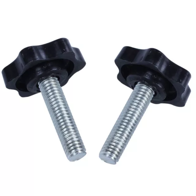 2 Pcs M8 x 30mm Male Thread 32mm Star Head Clamping Knob Black H8M86619