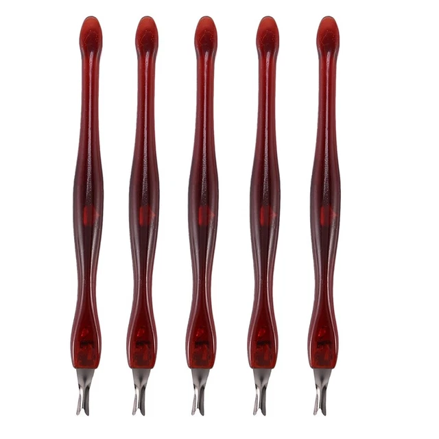 5pcs Fork Trimmer Peeling Nail Art Tool Women Man O7M8
