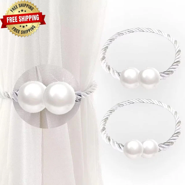 2 Pack Magnetic Curtain Tiebacks Convenient Drape Tie Backs Weave Holder for Wi
