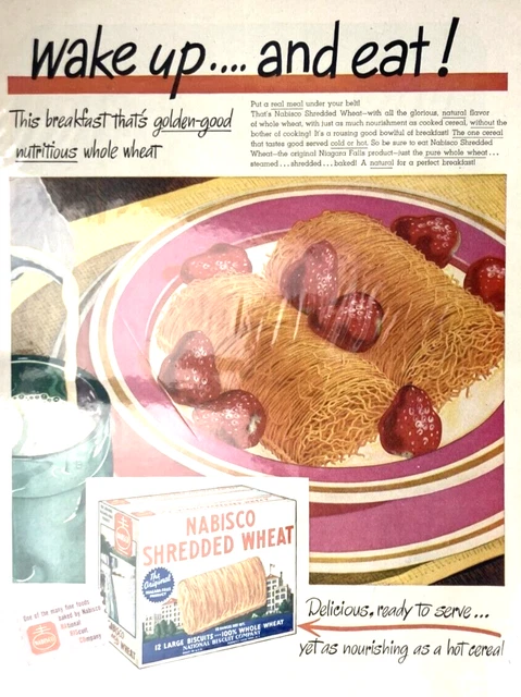 Vintage Nabisco Shredded Wheat Golden Good  1946 Magazine Print Ad L72