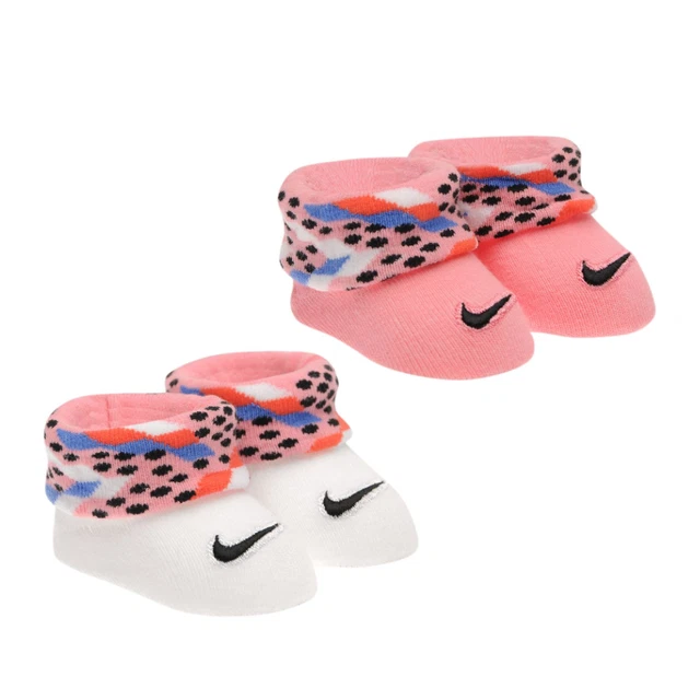 NIKE ensemble lot cadeau coffret 2 paires chaussons bébé 0-6 mois rose et blanc