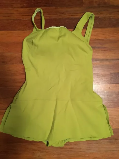 Vtg 50/60s L Rose Marie Reid Bathing Swim suit Swimming one piece green size M/L