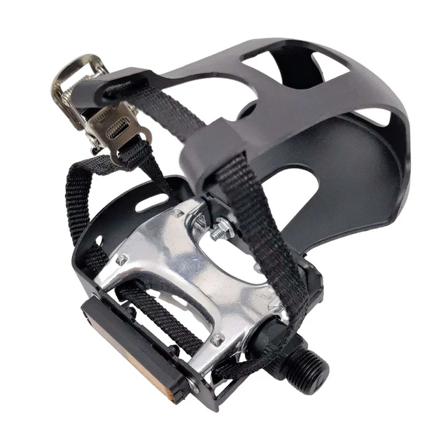 Paire De Pédales Vélo 1/2 Plateforme Avec Cale-pieds Et Sangles - Fixation Pied