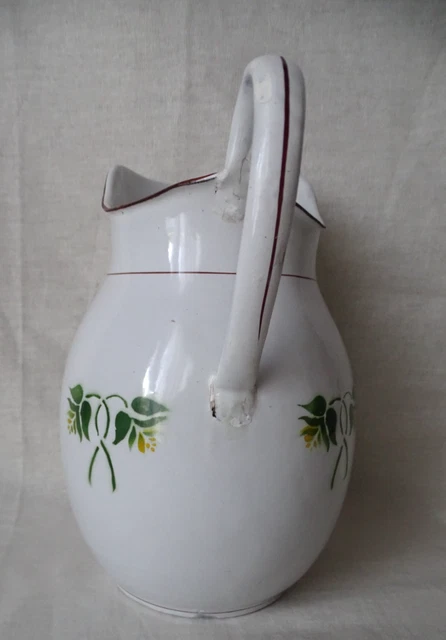 Pichet En Tôle émaillée Vintage Décor Coq - France, Très Bel état, Sans Marque