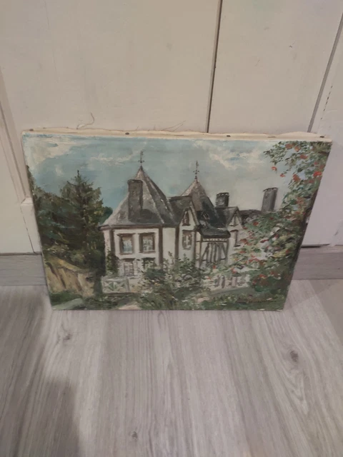 Peinture à l'huile sur toile de paysage en forme de neige du 18ème