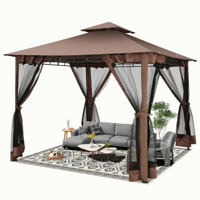 Pavillon 3x3m Pavillion Partyzelt Festzelt Gartenzelt UV-Schutz Wasserdicht Zelt