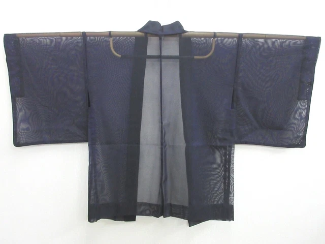 7757K2 Silk Vintage Japanese Kimono Haori Jacket See-Through