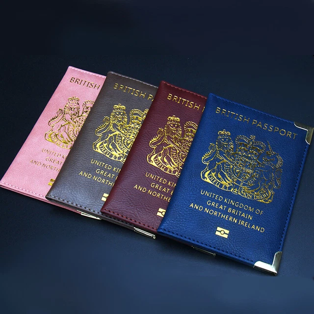 Leather Passport Vaccine Card Passport Holder Travel Wallet Blocking Case Cover