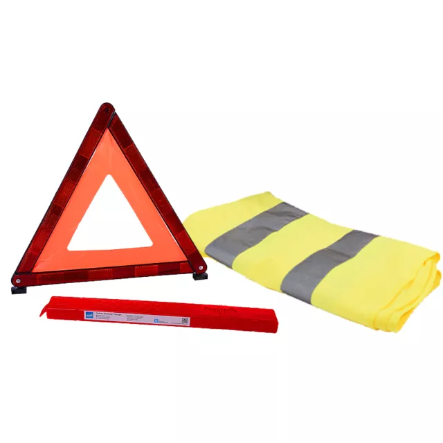Warning Triangle Hi Vis Visibility Vest Breakdown Kit Set Car Van EU Motoring