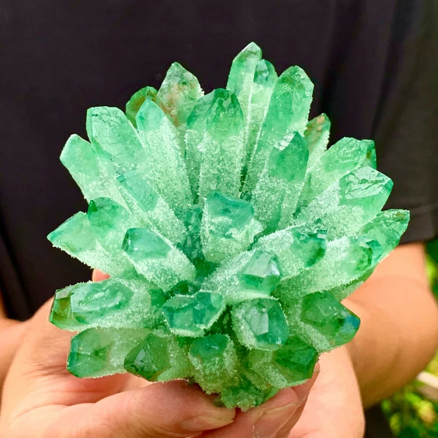 324G  New Find Green Phantom Quartz Crystal Cluster Mineral Specimen Healing