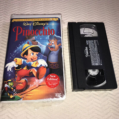 Walt Disney's Pinocchio 60th Anniversary Edition VHS VIDEO Movie New Open Case
