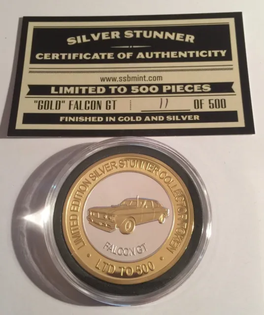 New 2018 Ford "GOLD" GT Falcon Silver Stunner Coin/Token C.O.A. LTD 500