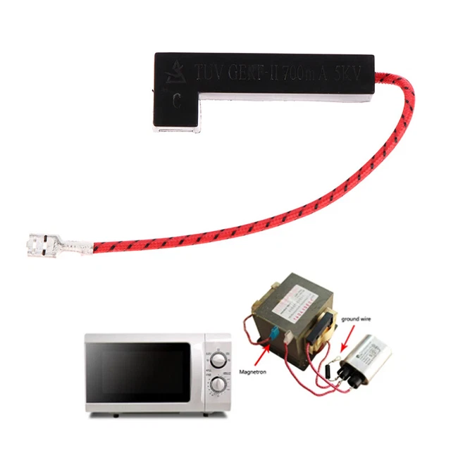 1x Cavo Con Fusibile Alta Tensione 5KV 0,7A 220V Per Accesso Forno MicroondeH7