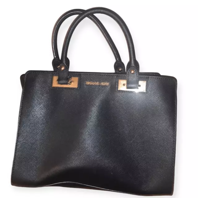 MICHAEL MICHAEL KORS  Quinn Large Saffiano Leather Satchel in Black