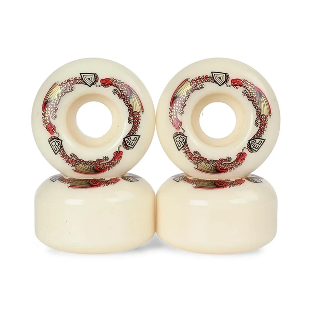 Lot De 4 Roues De Longboard Powell Peralta G-Bones 64mm 97a - Dureté Moyenne, Couleur Pu Noir