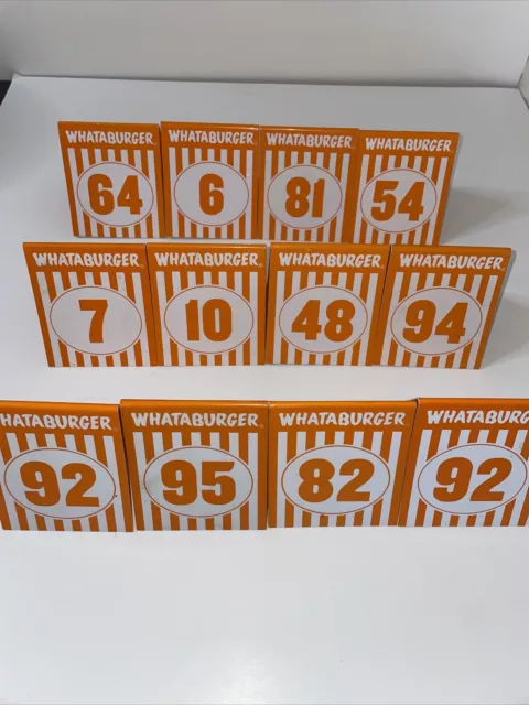 Individual WHATABURGER Restaurant Table Tent Numbers - Modern Glossy