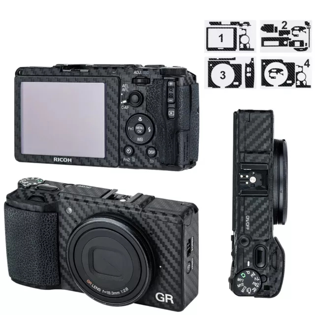 Anti-Scratch Carbon Fiber Camera Body Protective Film Cover for Ricoh GR II GR2