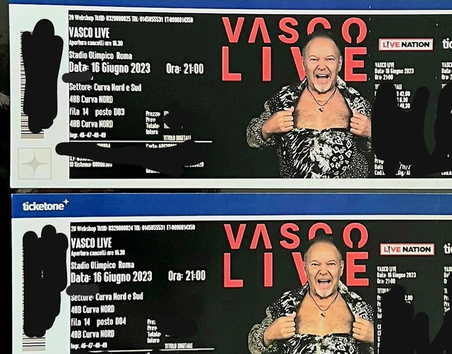 2 Biglietti VASCO ROMA