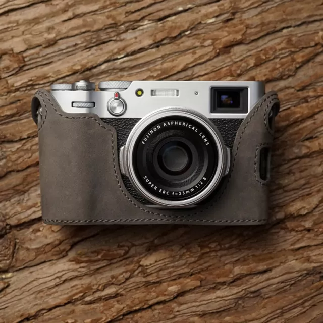 Retro Real Leather Half Camera Case Bag Protective Cover Fit For Fujifilm X100V