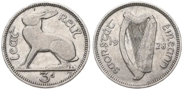 Irland - Ireland 3 Pence 1928-1968 - Hase verschiedene Jahrgänge