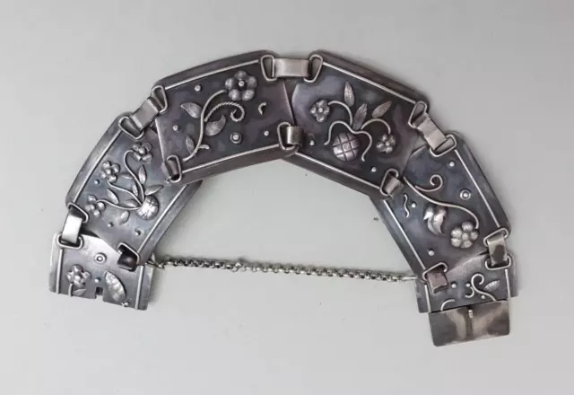 Altes Armband, 6 gliedrig, handgearbeitet aus 835 Silber, ca. 40 Gramm - L 19 cm