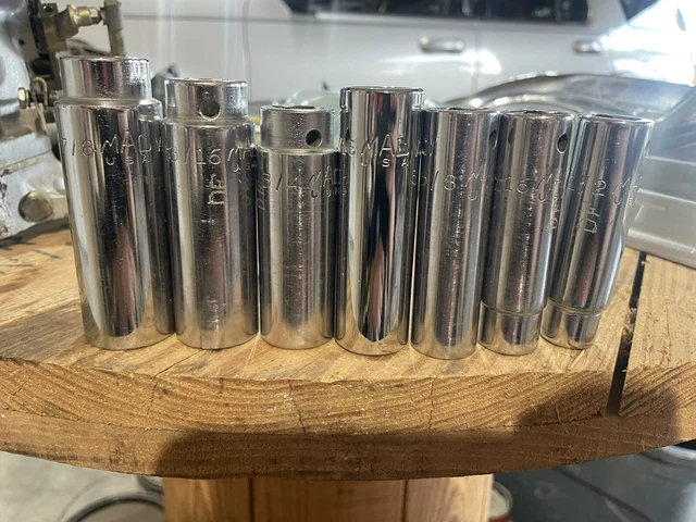 MAC Tools 1/2” Drive DEEP 12-point Chrome Socket Set SAE 1/2”-7/8” USA VD series