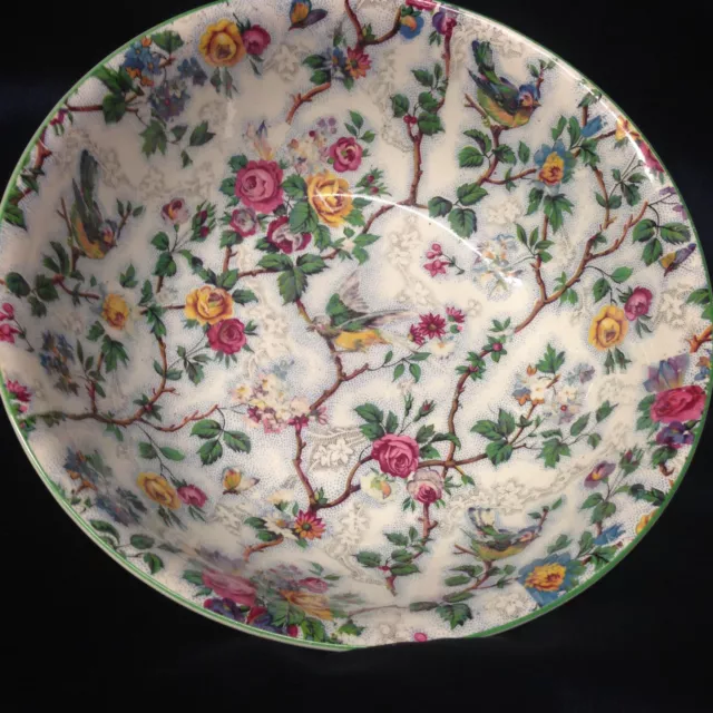 Midwinter England Lorna Doone Round Vegetable Bowl 8 1/2" Birds & Roses Chintz