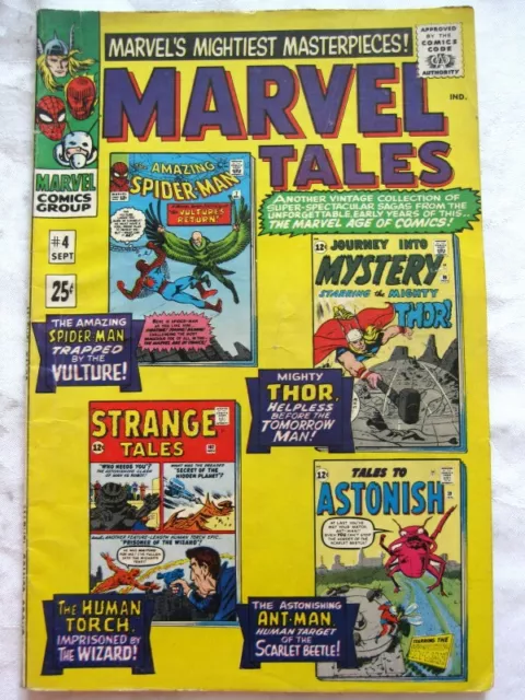 MARVEL TALES #4 September 1966 Spider-Man Ant-Man Thor Human Torch 9.5 NM/VF+
