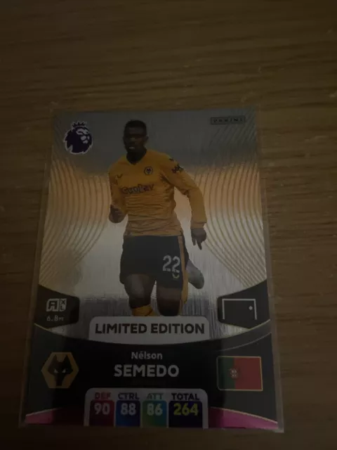 Panini Adrenalyn Xl Premier League 2024 Nelson Semedo Wolves Limited Edition.