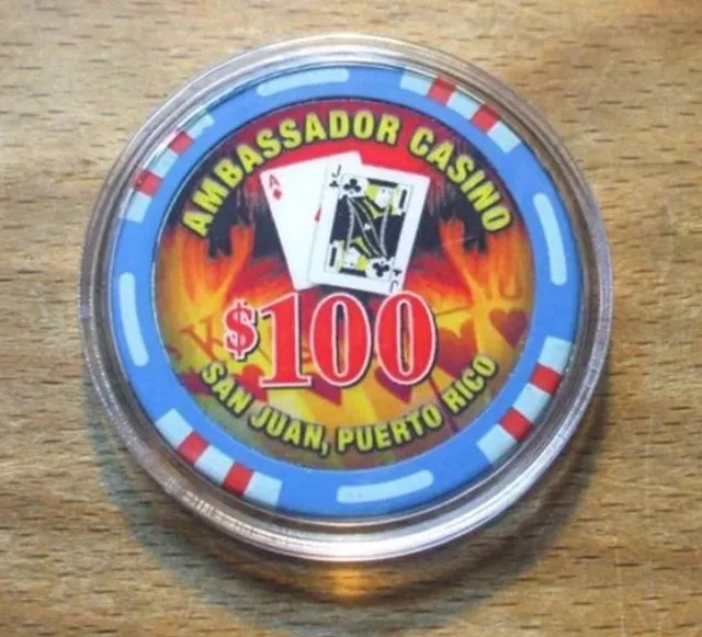 $100 AMBASSADOR PLAZA HOTEL CASINO Blu Chip Condado SAN JUAN Puerto Rico