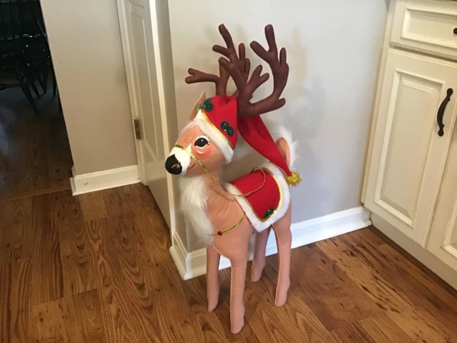 Vintage 1997 Annalee Reindeer Doll Large 33 inch High with Saddle Vintage 1997 Annalee Reindeer Doll Large 33 inch High with Saddle