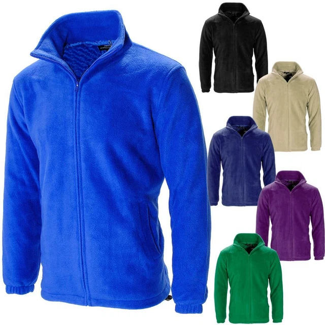 Men's Full Zip Anti Pill Polar Fleece Jacket Winter Casual Work Wear Coat Size