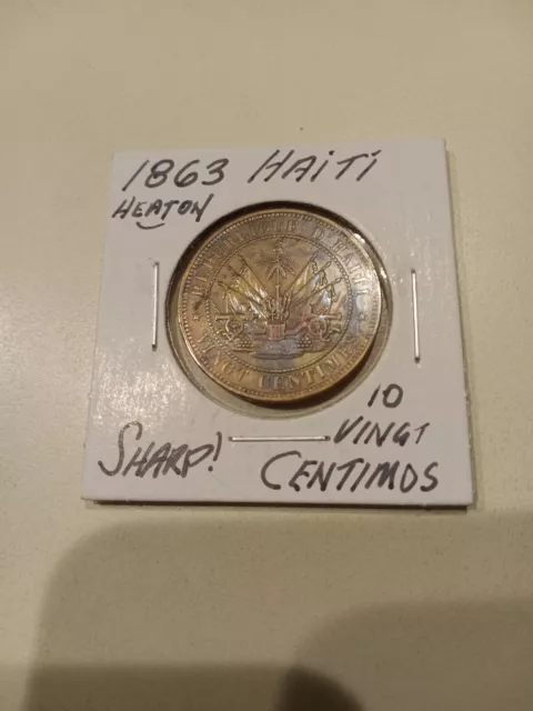 1863 Haiti, 10 Centimus, Sharp Details