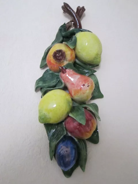 Traum Capodimonte Wanddeko Früchte Obst Keramik Toskana Porzellan Italy Florenz