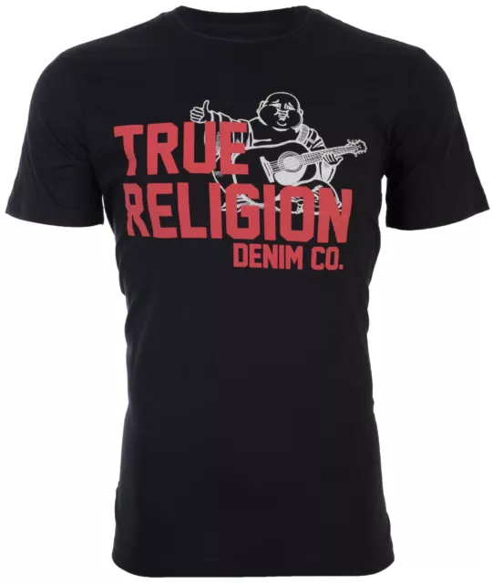 $69 TRUE RELIGION Black BUDDHA APPROVED Short Sleeve Designer Graphic T-shirt