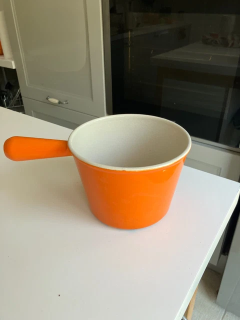 Service à Fondue Le Creuset N°16, 3 Casseroles Fonte émaillée Orange, Top Occasion !