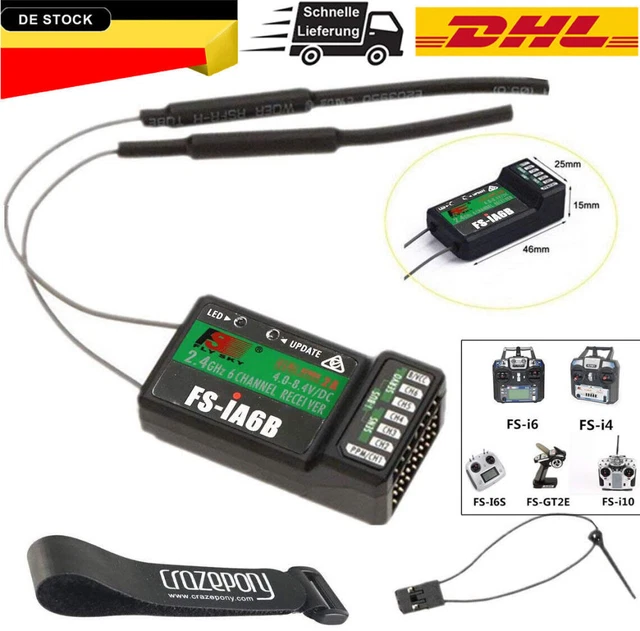 Récepteur Flysky FS-IA10B 10 Canaux - Compatible Avec émetteurs FS-I10, I6S - Pour Modèles RC